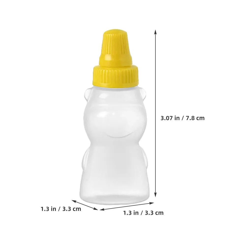12Pcs Mini Bear Sauce Bottles Cute Squeeze Condiment Containers for Ketchup Soy Sauce Salad Dressing Travel Picnic Kitchen