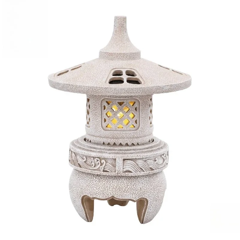 Chinese solar energy, stone lamp, garden light, antique outdoor villa, terrace landscape decoration