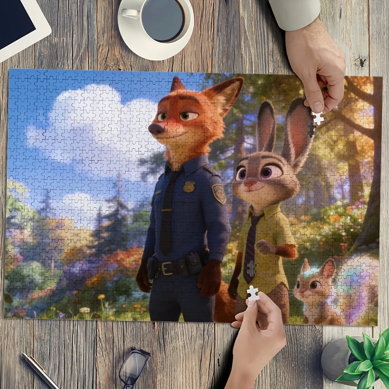 

1000 шт. Плакат-головоломка Disney Zootopia Judy & Nick Wilde — сложная головоломка для взрослых, подходит для дней рождения, вечеринок и сотрудничества