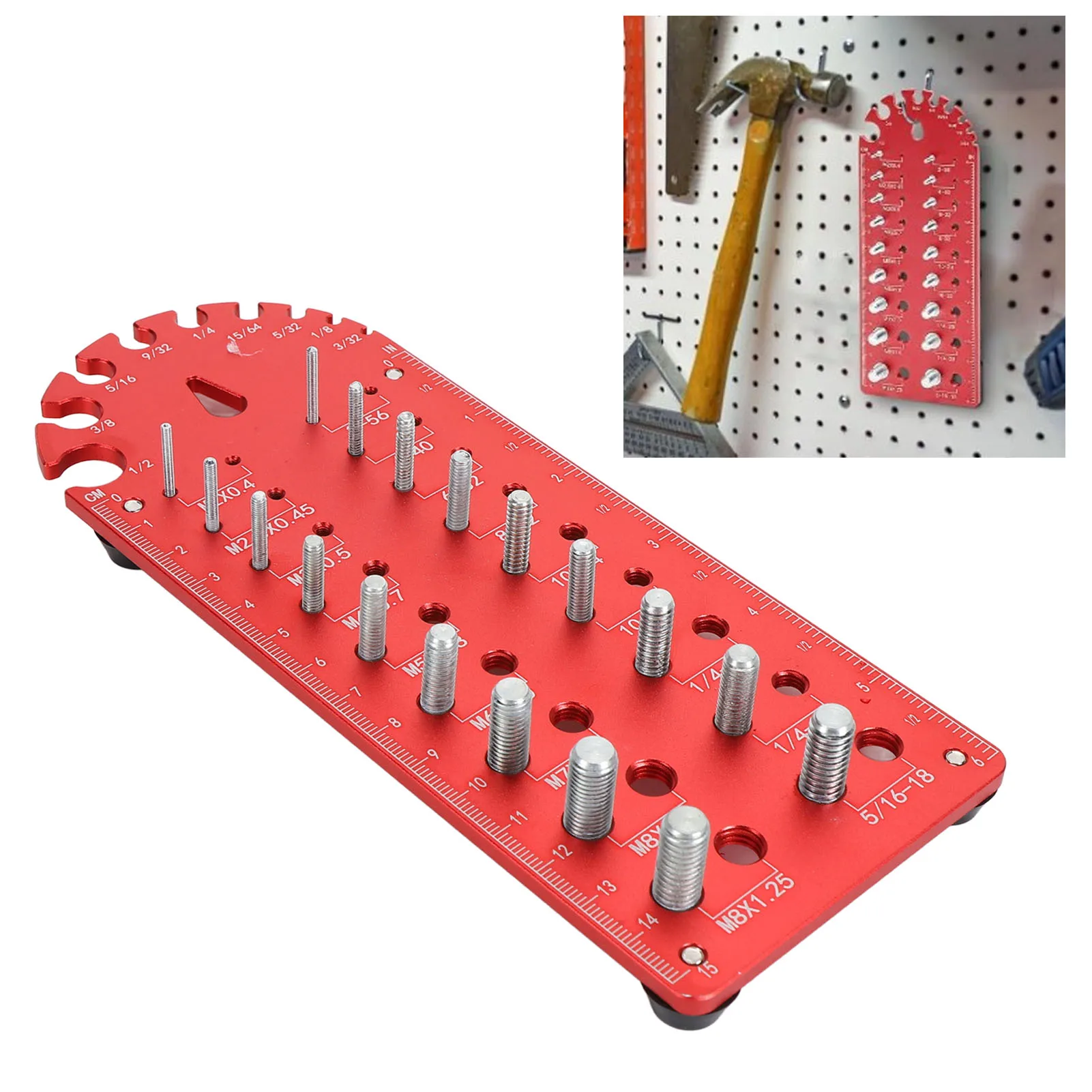 and Nut Identifier Gauge Thread Checker Multi Functional Aluminum Alloy Portable Screw Nut  Thread Identifier Gauge