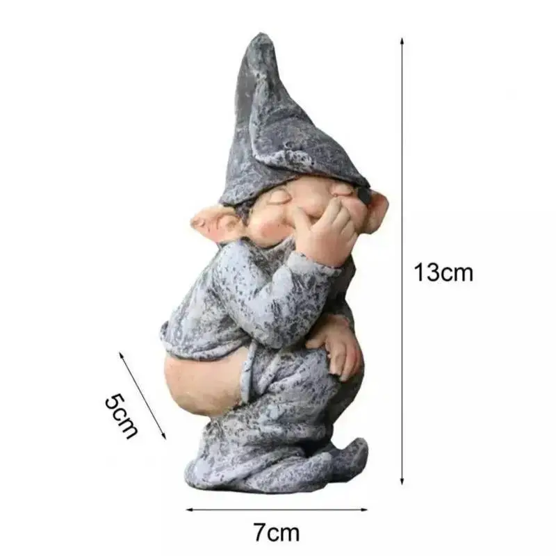 Creative New Novelty Resin Gnome Figurine Funny Pooping Dwarf Statue Outdoor Garden Yard Lawn Home Decorative Ornament
