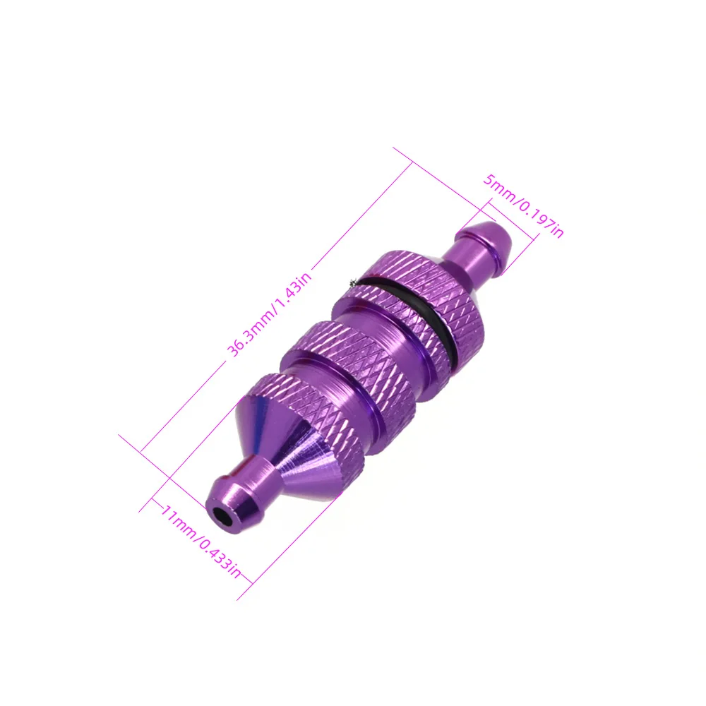 Uangel Fuel Filter 1/10 Oil Filter RC Aluminum RC Model Car Spare Parts 02156 For HSP Hobo HPi Leihu Henglong Vehicle