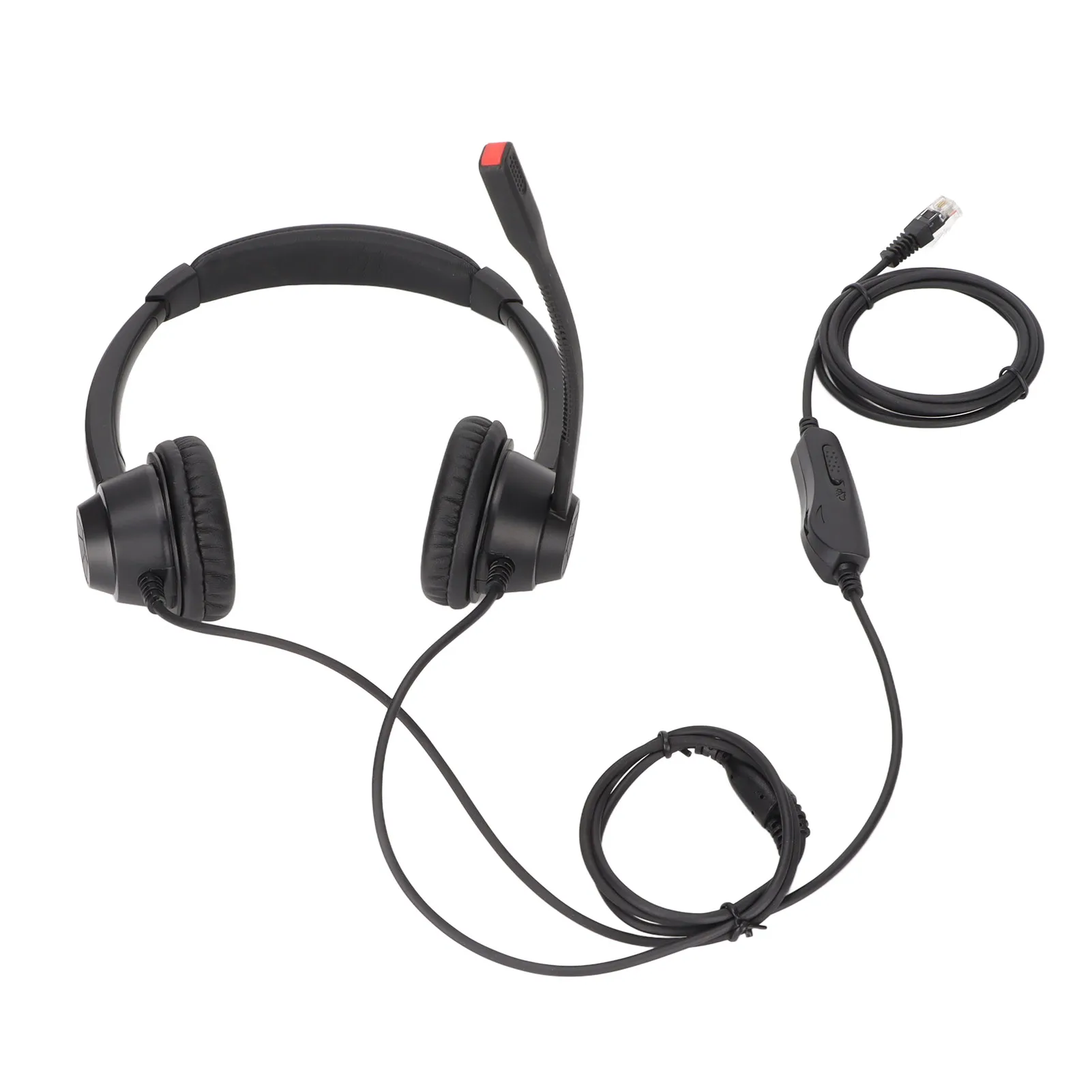 Telephone Headset RJ9 Headset Noise Cancelling Mute Function Corded Business Headphone with Mic Volume Adjustment for VOIP Phone