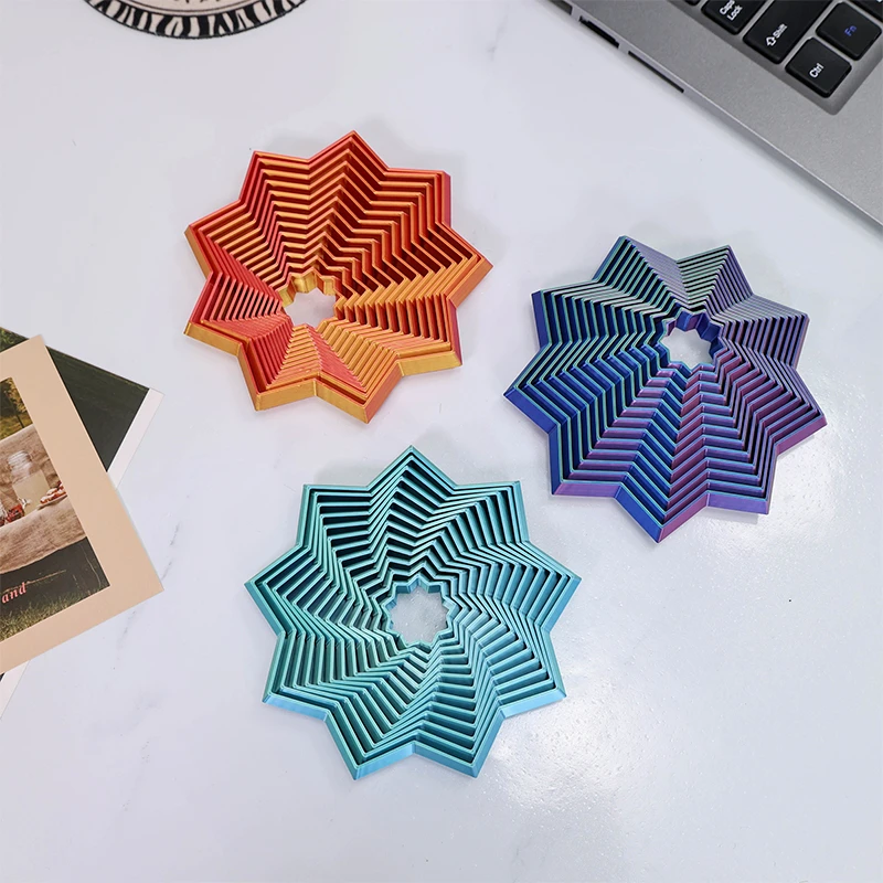 Regali giocattolo antistress di decompressione del giocattolo della punta delle dita della stella del fiore del cuore stampato in 3D