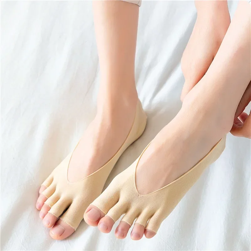 

Summer Breathable Soft Elastic Open Toe Women Socks Invisible Socks Ultra-thin Casual Sokken Calcetines High Quality Grey New