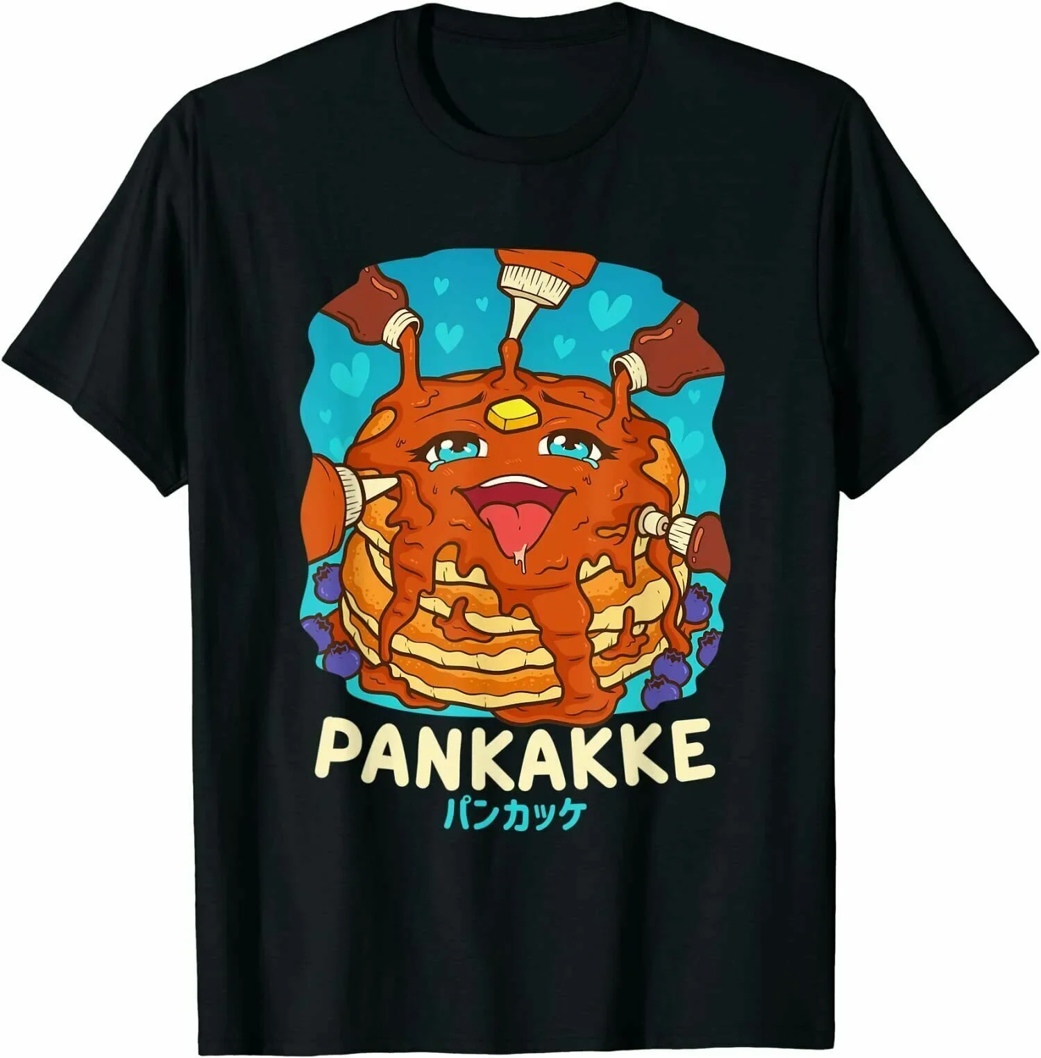 Funny Food Kawaii Pankakke, Japanese Pancakke Gift Tee T-Shirt