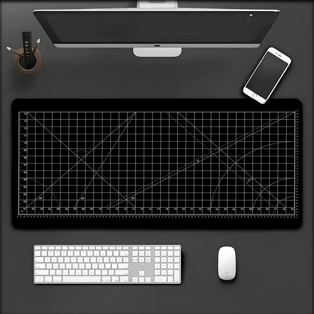 

Cutting-Mat-white-on-black Mouse Pad Office Gaming Laptop Deskmat Anime Mousepad Gamer Keyboard Mouse Mat Computer Accessories