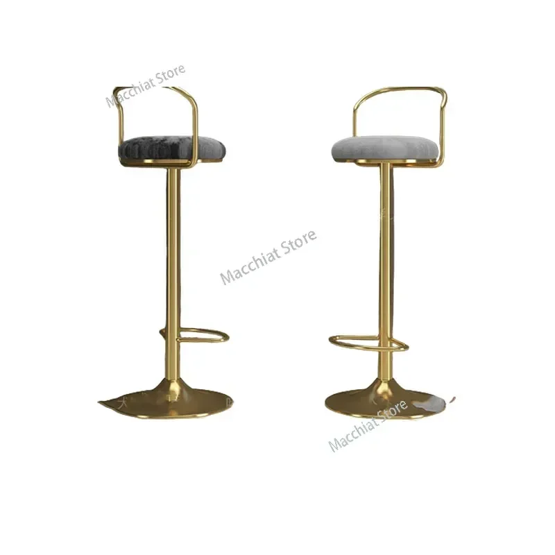 Kitchen Metal Bar Stool Luxury Telescopic Design Round Modern  Stools Adjustable Height High Quality  Home Furniture