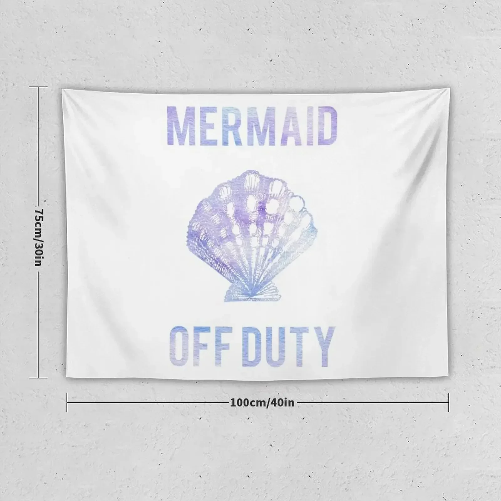 Mermaid Off Duty - Purple Seashell White Background Tapestry Japanese Room Decor Decorations For Room Tapestry