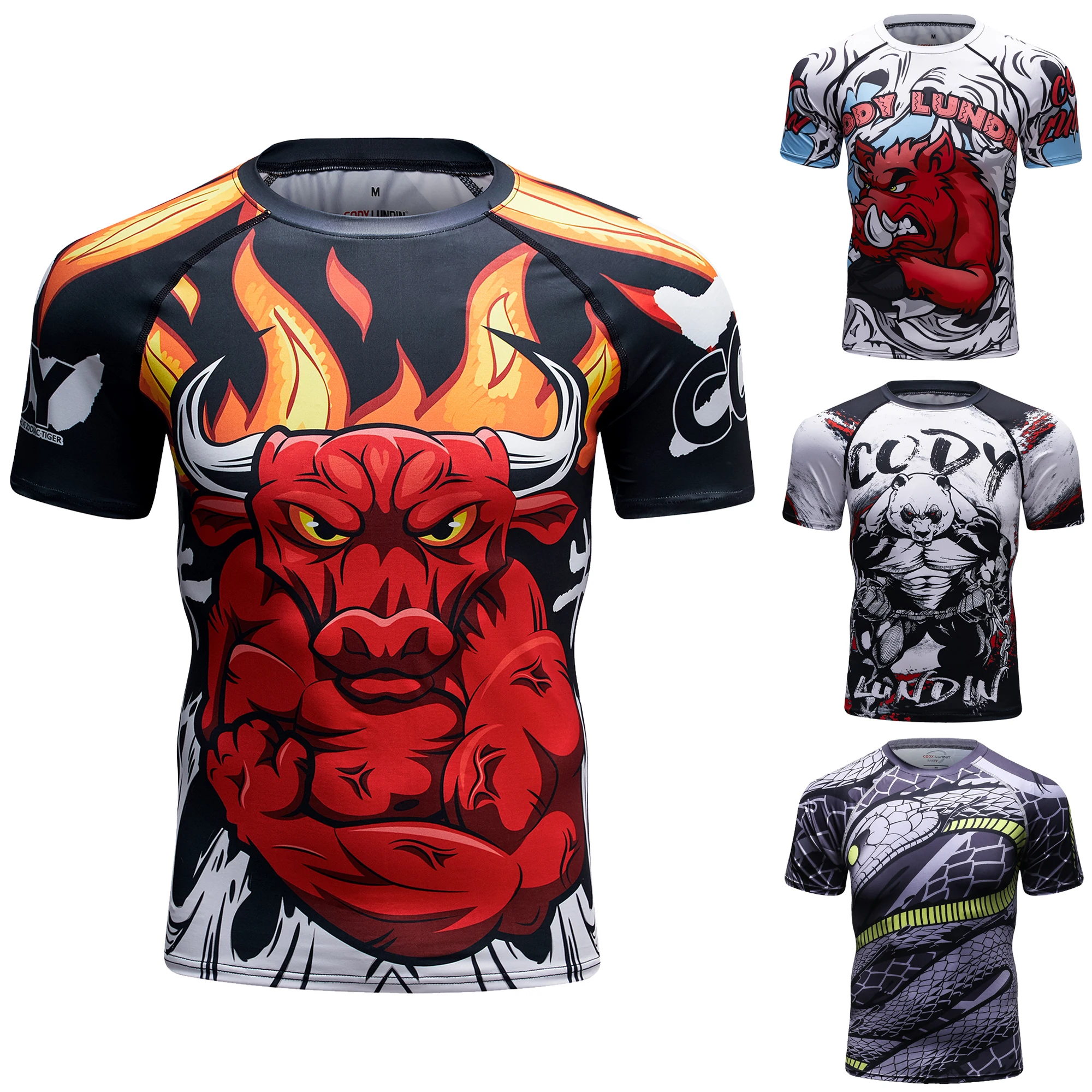 Cody Lundin Compression Shirt MMA Rash Guard New Fitness Tight Gyms Bodybuilding Rash Grappling Shirt