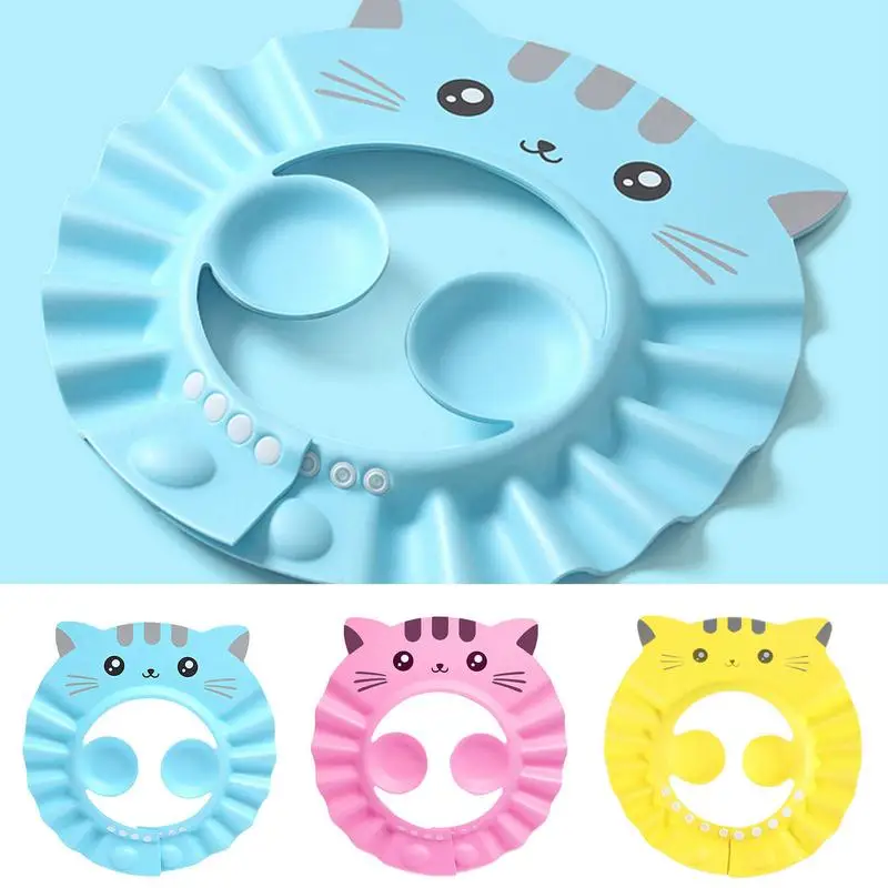 Babies Shower Cap Adjustable Safe Shampoo Shower Bathing Bath Protect Soft Cap Shampoo Hat For Children Children's Bath Tool