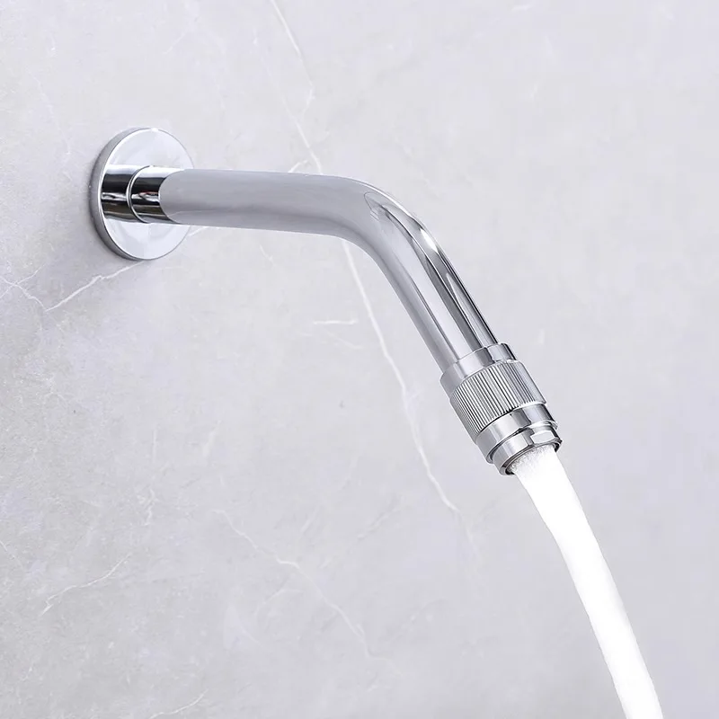 

In Wall Mount Water Spout Outlet Brass Bathroom Sink Faucet Filler Single Cold Bibcocks Garden Mop Pool Tap for Balcony Laundry