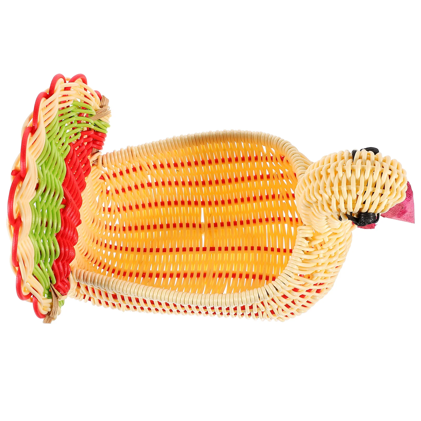 

Turkey Shaped Woven Basket 40x20x10cm Imitation Rattan Fruit Snack Storage Kitchen Countertop Proper Capacity Style