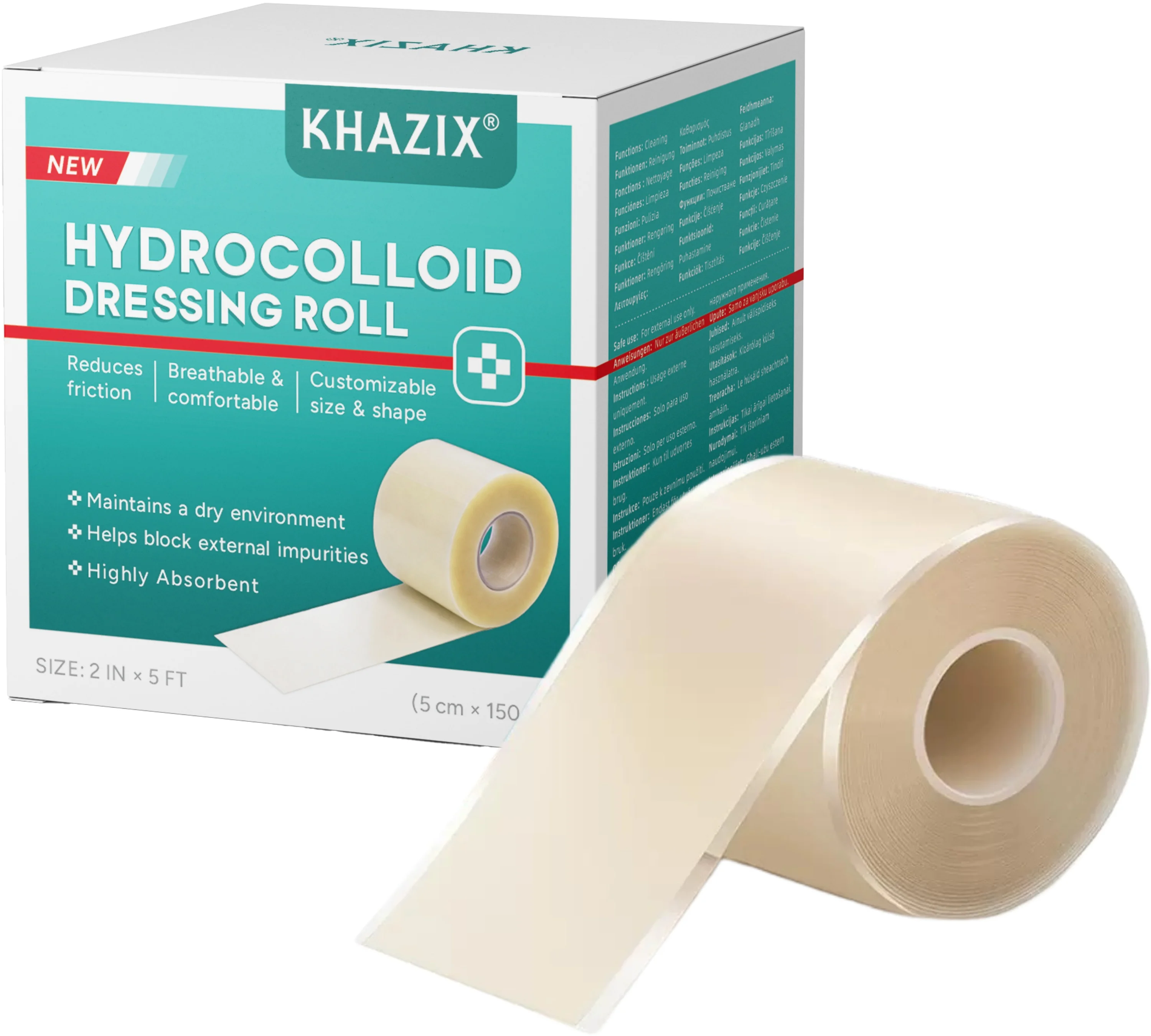 Hydrocolloid Pimple Patch Roll, Cuttable Acne Spot Cover Tape, Invisible Waterproof Blemish Patch Strip for Face Daily Skin Care