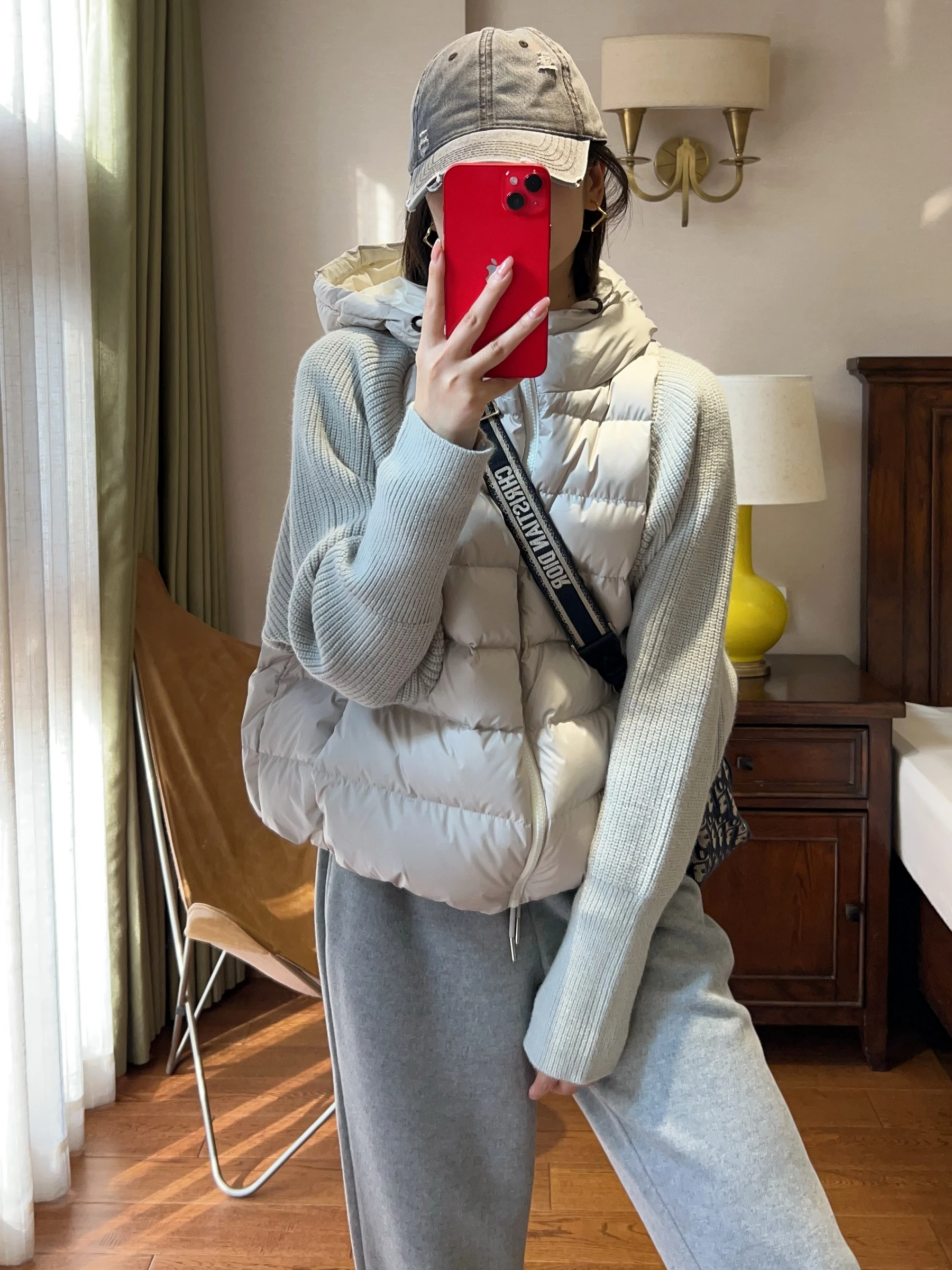 

WTHEONE Высококачественное вязаное пальто-пуховик све в стиле пэчворк, женское зимнее белое пальто-пуховик с перьями Du 2024, для поездок на работу, слэ