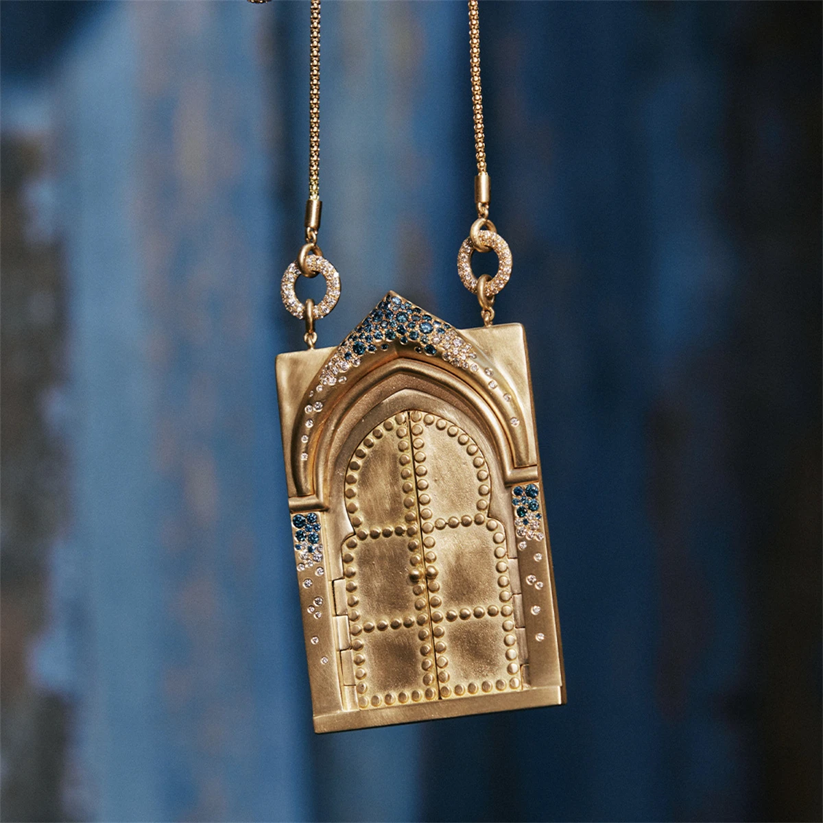 Gold Plated Tarot Card Necklace | Butterfly Rebirth Door Pendant | Vintage Diamond Charm Jewelry for Women