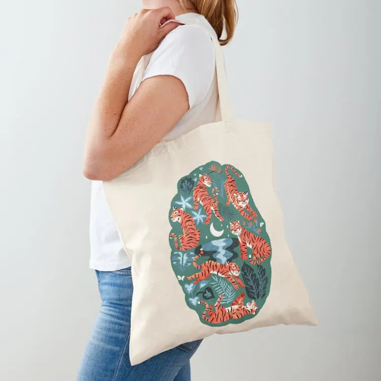 

Year of the Water Tiger - Coral & Turquoise Tote Bag shopping bag logo tote bag screen Shopper