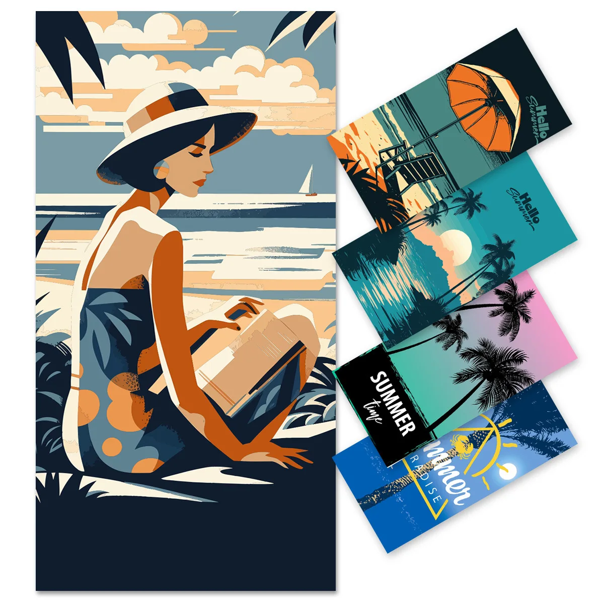 Evening Dusk Beach Towel Microfiber Oversize Extra Large Quick Drying Quick Fast Dry Sand Free 80x160cm Proof Pool Towel