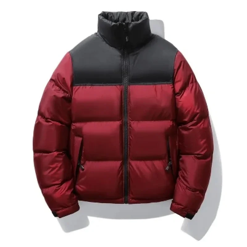 Thickened Warm Standing Collar Cotton-padded Jacket, Men's Winter New Fashion Spell Color Leisure Zipper Cotton-padded Jacket