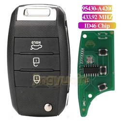 Jingyuqin Remote Full Car Key Fob For KIA Carens K4 2013-2016 2012DJ3244 2012DJ5804 95430-A4200 433.92Mhz ID46 3 Buttons Case