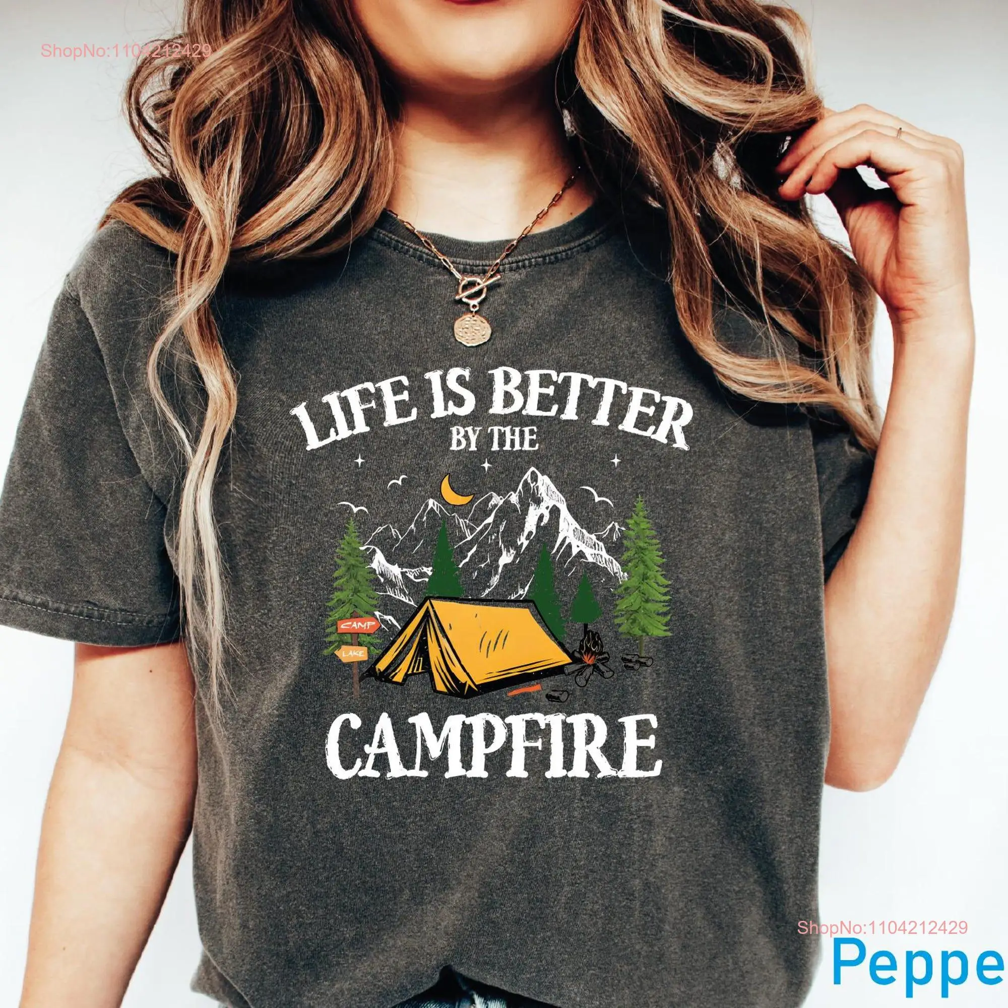 Life is Better By The Campfire Comfort Colors T Shirt Adventure Camp and Marshmallow Family A171 long or short sleeves