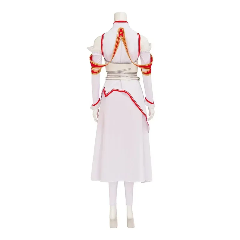 2025 Hot Sword Art Online Yuuki Asuna Dress Costume for Women Uniform Halloween Party Cosplay Armor Full Set 7pcs wig jd;2