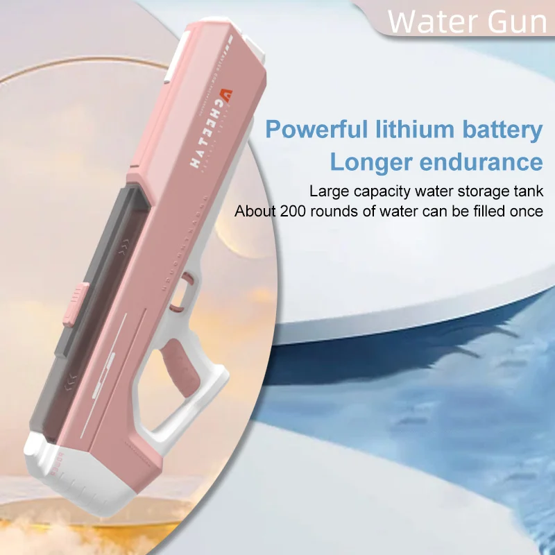 1L Capacity Electric Water Gun Toy Automatic Powerful High Pressure Blaster Pool Guns Summer Outdoor Toy for Adult Children Gift