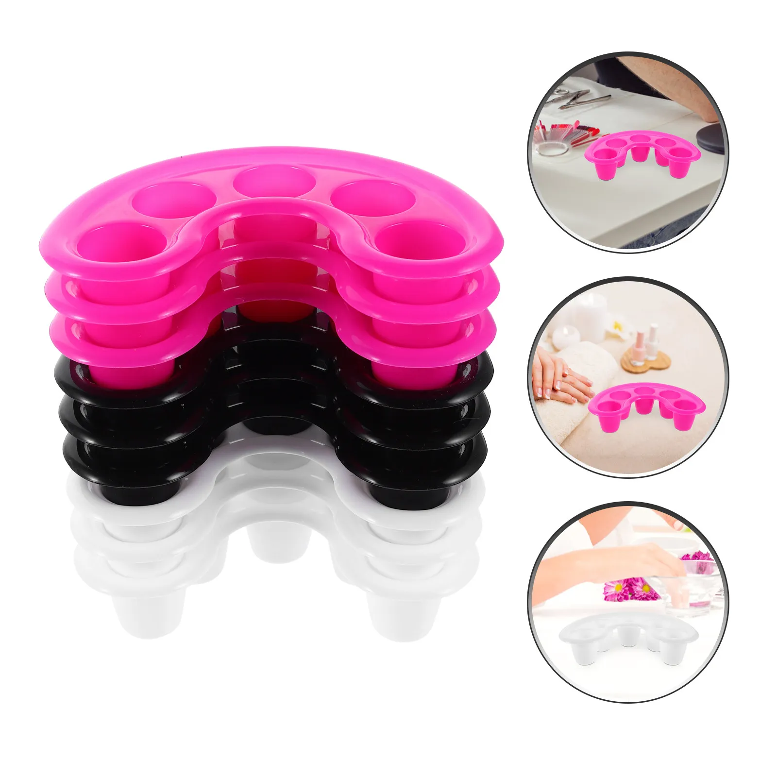 

9Pcs Manicure Soaking Bowls Finger Soak Bowls for Hands 5-Finger Design Even Soaking Vibrant Colors Home Salon Use Nail Care