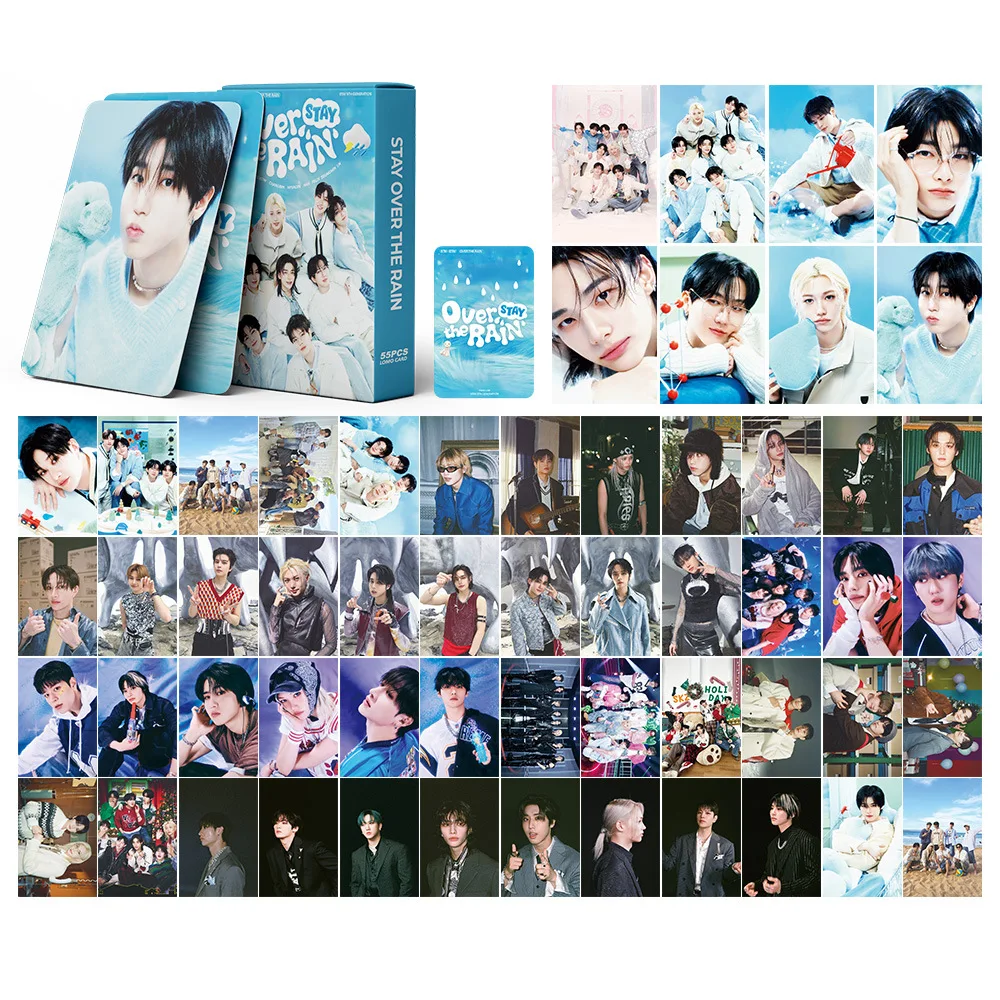 55Pcs/Set Kpop Idol SK Cards Photocard New Album 5Th FanClub Stay Over The Rain Postcard Fans Collection Gift