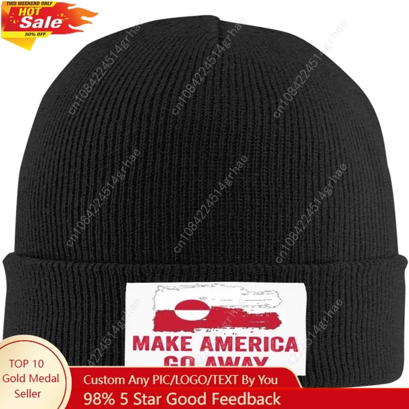 Make America go Away Knit hat Greenland is not for Sale Soft Beanie
