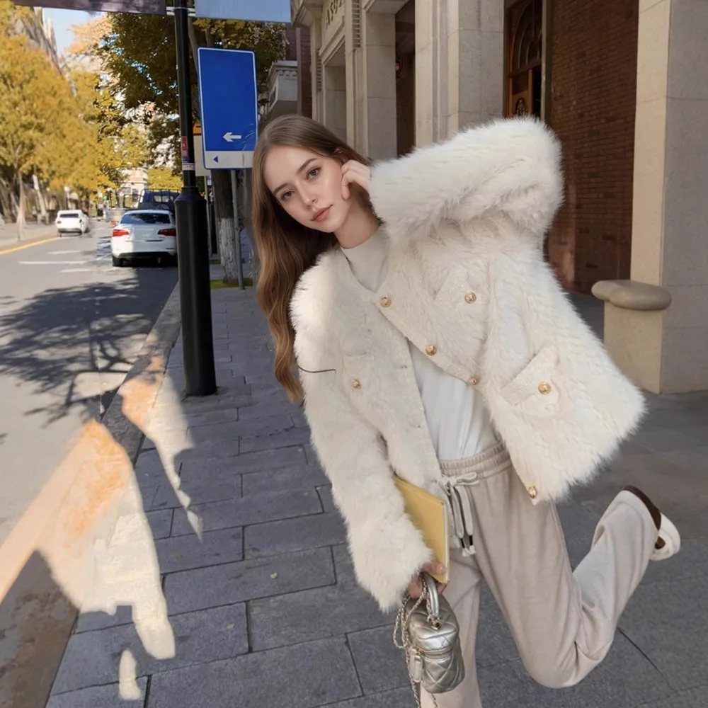 Imitation Fox Fur Coat Women's New Thickened Age-reducing Coat Texture Unique Fashion Simple Casual Daily Premium Simple