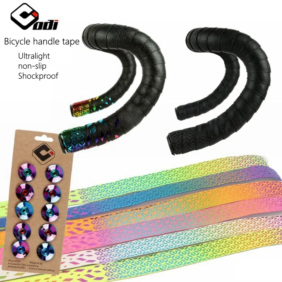 ODI bicycle handlebar tape Ultralight high Perforance Road Bike Bar Tapes with electroplating colorful plug Bicycle Accessories