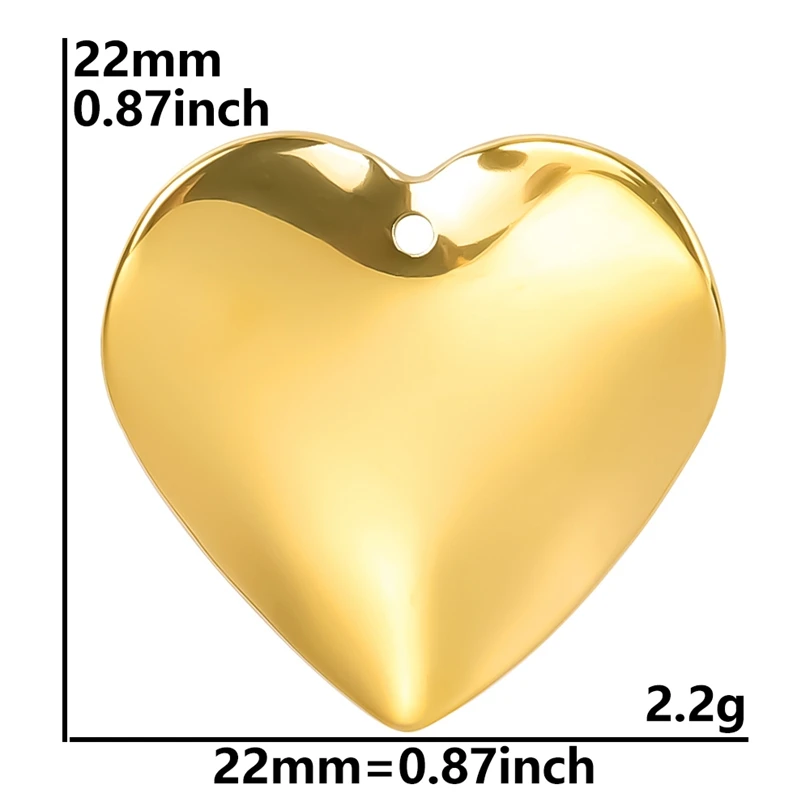 5pcs Personalized Irregular Wave Heart Charms Pendant for Jewelry Making Bulk DIY Necklaces Earrings Accessories Stainless Steel