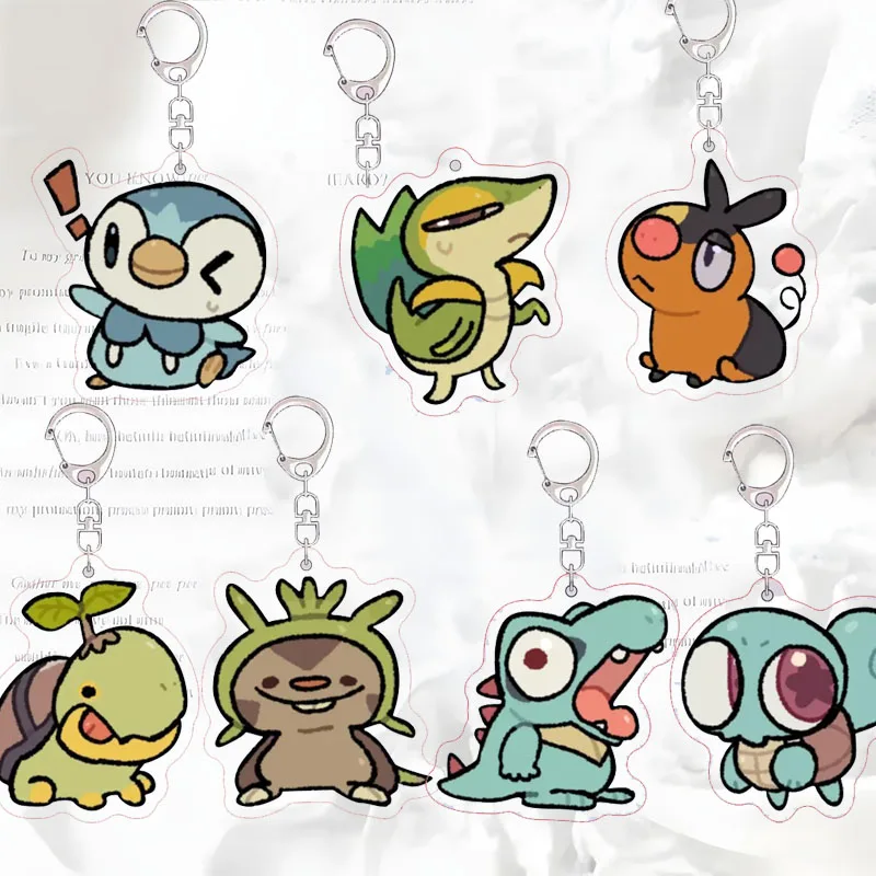 

Cartoon Bulbasaur Keyring Acg Bag Exquisite Student Piplup Keychain Charmander Acrylic Squirtle Starters Pendant Birthday Gift