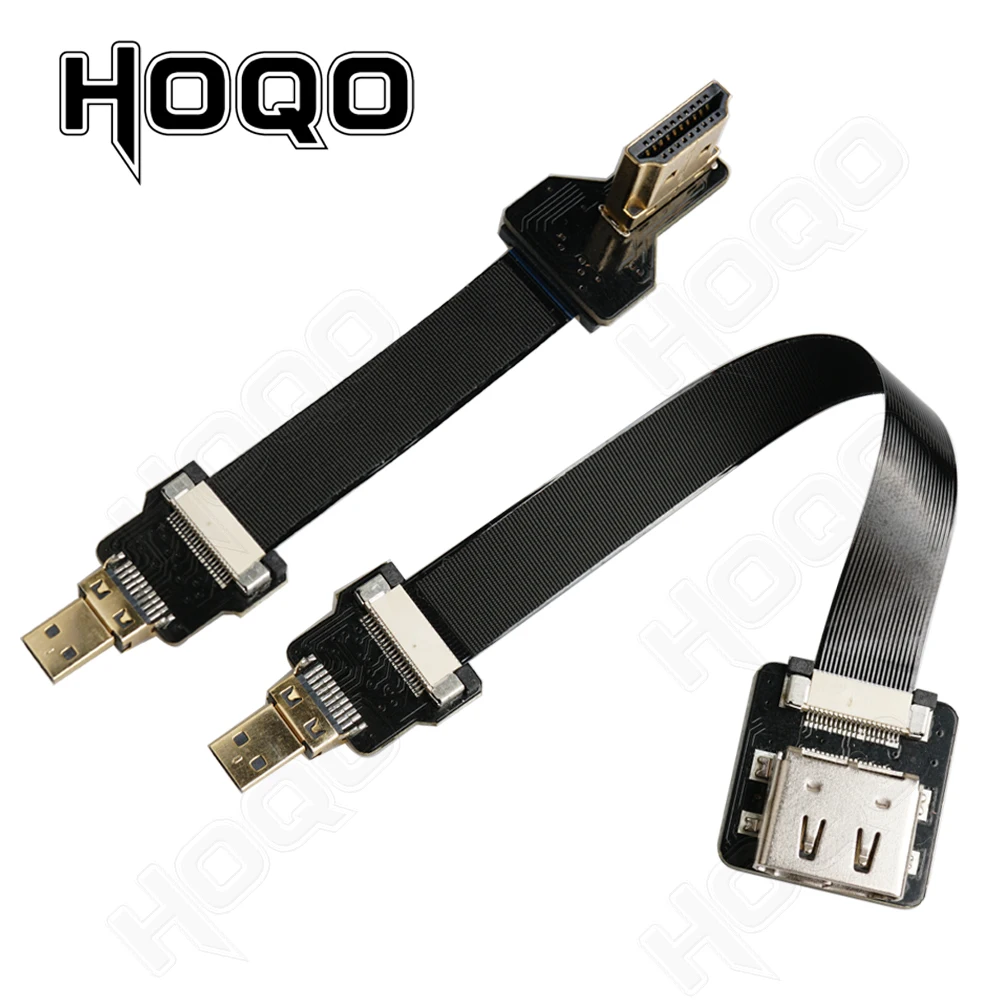 Ribbon FPV HDMI-Compatible Connector Flexible Flat Cable for Raspberry Pi 4 Micro HDMI/Mini HDMI to HDMI Female 20pin FFC