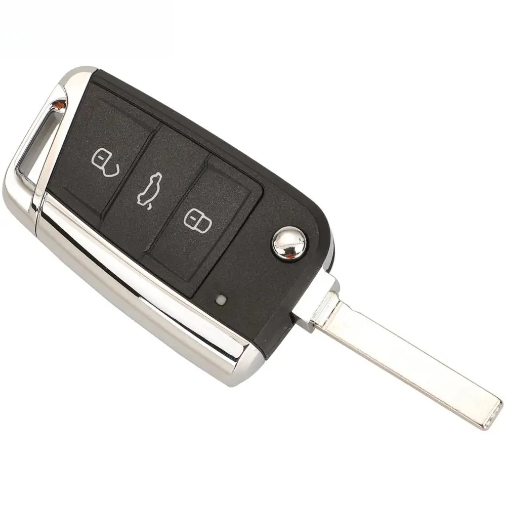 Obudowa pilota zdalnego sterowania do samochodu Volkswagen VW Golf 7 Beetle Jetta Bora Passat Polo Tiguan 3 przyciski chrom HU66 HU162T