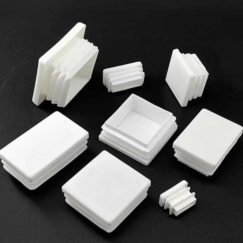 10x20mm-100x100mm White Square Plugs Pipe Tube Cap Plastic Tubing End Cap Insert Blanking Stopper Rectangle Dust Cover