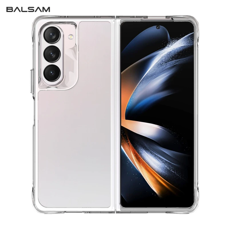 HD Transparent Shockproof Folding Phone Case For Samsung Galaxy Z Fold 5 Fold 4 3 5G Crystal Clear TPU Bumper Hard Acrylic Cover