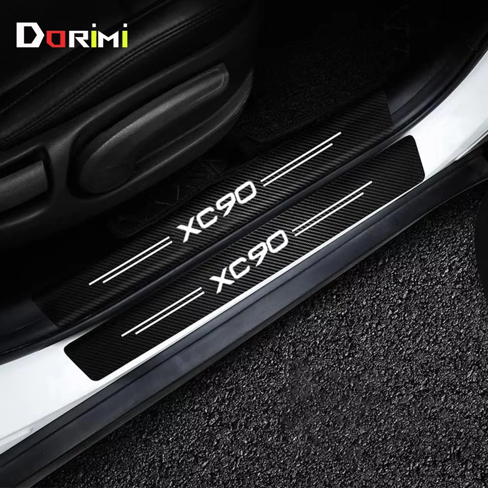 

Car Carbon Fiber Threshold Protective Film Anti Scratch Waterproof Car Stickers Rear Bumper Guard For Volvo XC90 Car Accessories