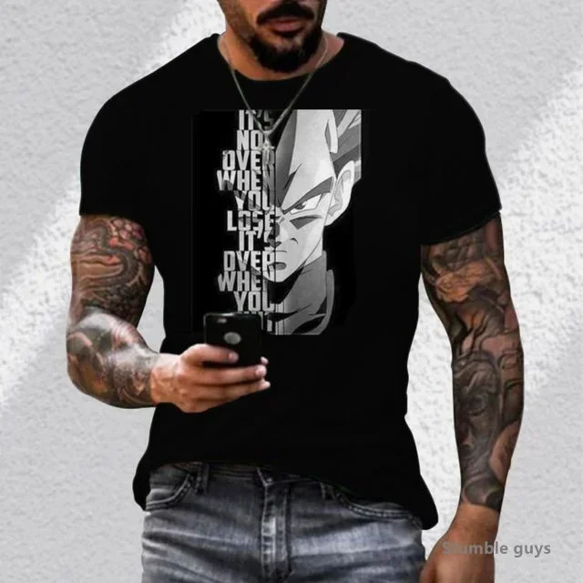 لعبة دراغون بول زد التي شيرت الرجال فيغيتا ملابس قصيرة الأكمام الكرتون سوبر سايان تي شيرت جيرسي الشارع الشهير 2025 الصيف غوكو Gmy القمم