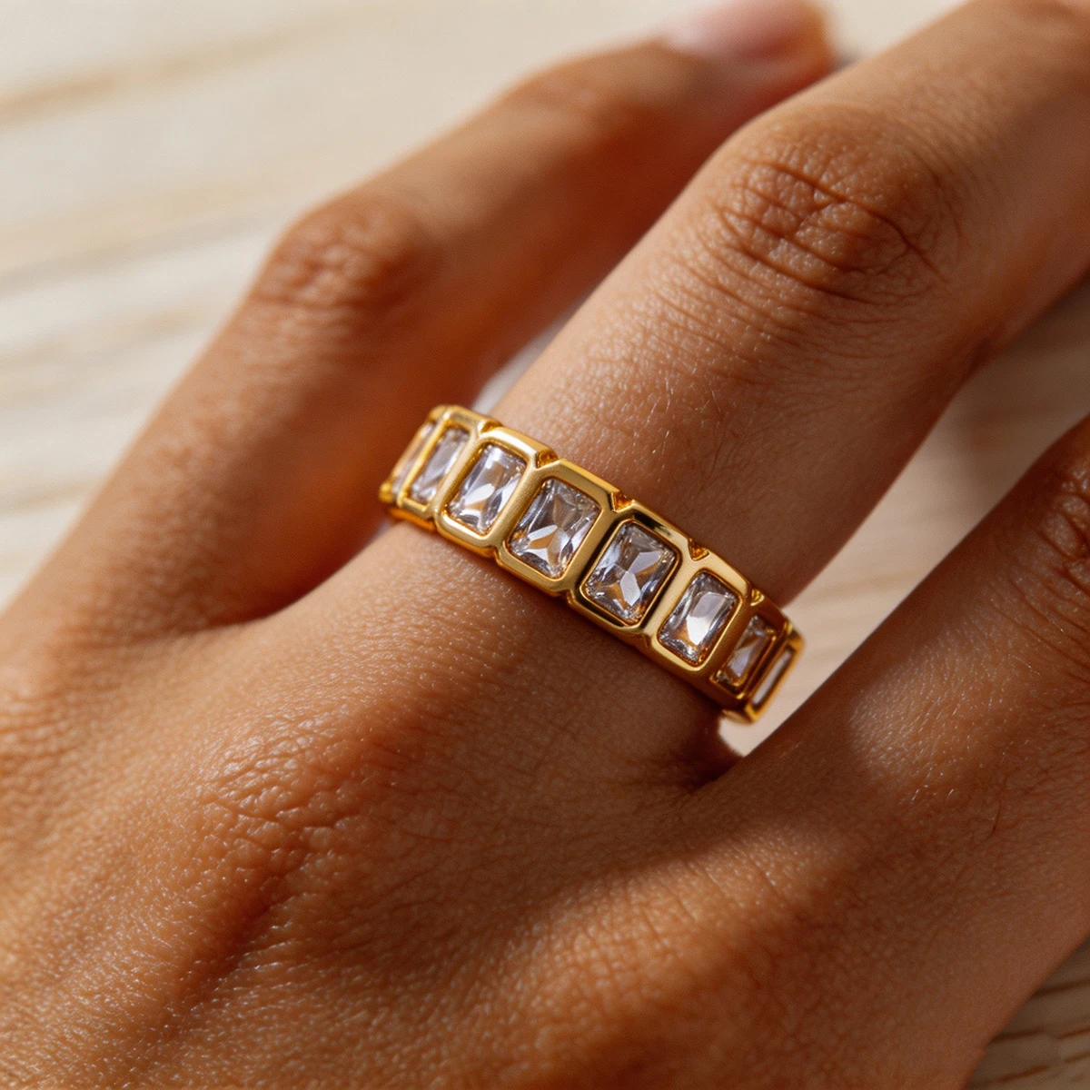 Open Cubic Zircon Rings for Women Gold Color Stainless Steel Ring Trend 2026 Aesthetic Finger Jewelry Couple Wedding Anillos