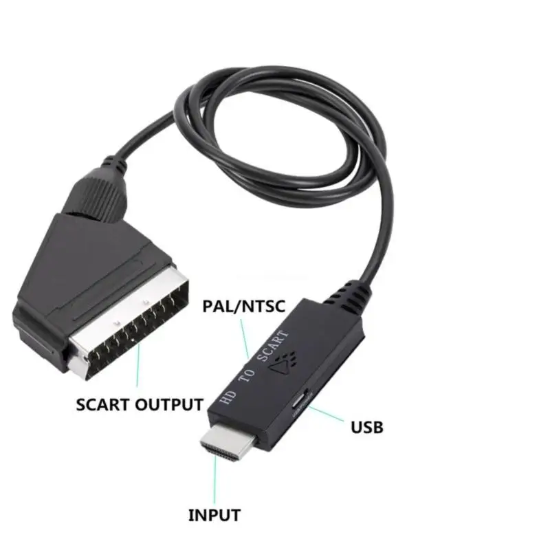 

1080p HDTV to Scart Converter Output Video Cable Adapter Low Power for HDTV Dropship