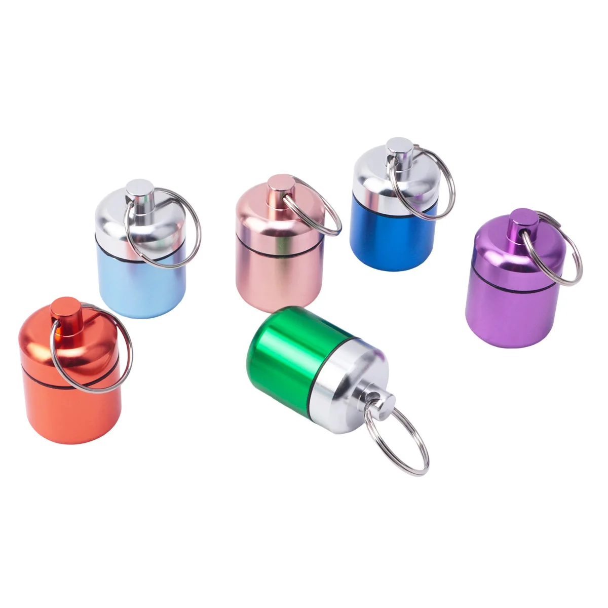 Mini Keychain Pill Box Waterproof Aluminum Pill Case Portable Travel Pill Holder Container For Vitamins Medication Emergency Use
