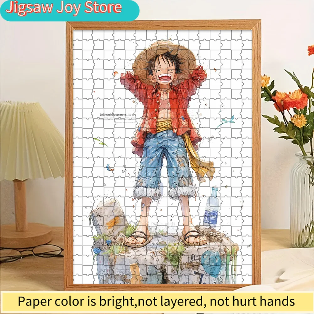 

Anime One Piece Monkey D. Luffy Joyful Open Arms Watercolor Art Paper Puzzle, Creative Home Decor Gift For Anime Enthusiasts