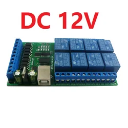 UD74B08 8 Channel USB Relay I/O Multifunction COM Serial Port UART Relay Board & 8 Optically Isolated Input for WIN7 WIN10 Linux