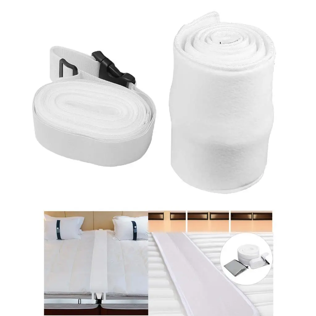 Bed Bridge Connector Kit with Adjustable Gap Filler Strap for Twin XL to King Flexible Bed Arrangement