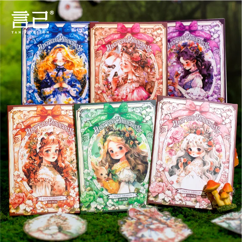 10pcs/1lot kawaii Stationery Sticker little princess junk journal Decorative Scrapbooking DIY Craft Sticker