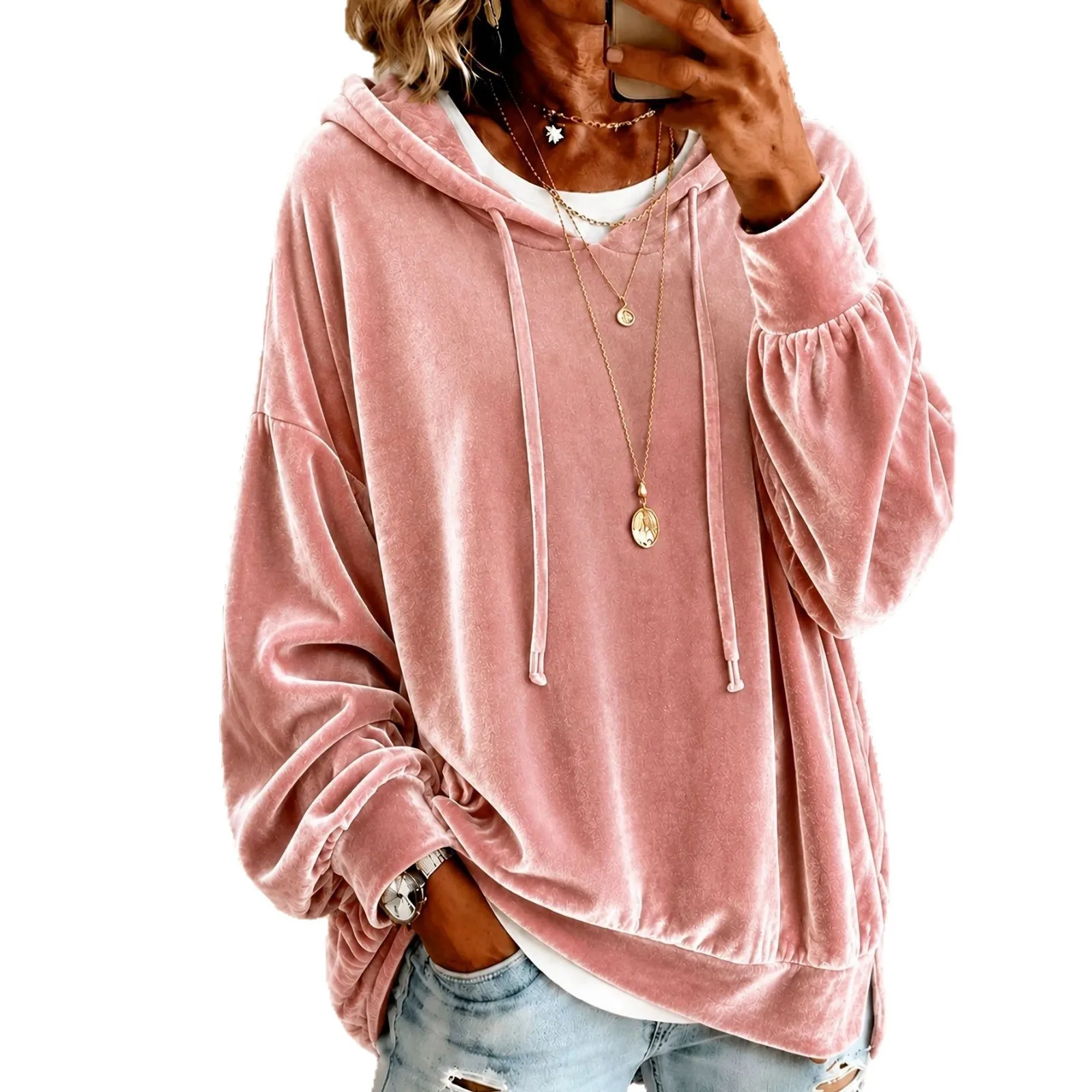 Women's Long Sleeve Fleece Hoo - đánh giá và giá Winter Clothing Drawing