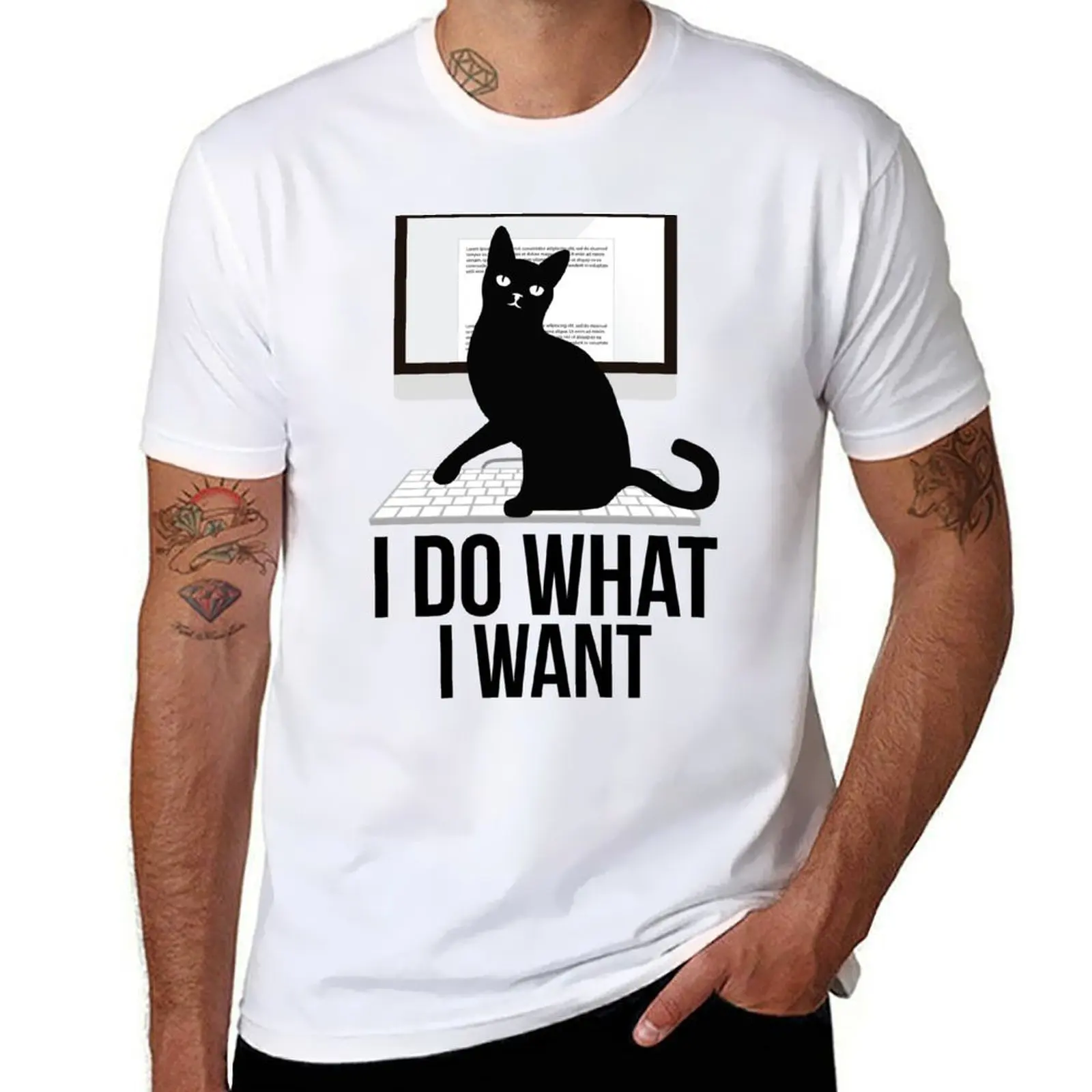 

I do what I want my cat sitting on laptop T-Shirt t shirt for man 100 percent cotton cotton t shirts man 100% T-Shirt