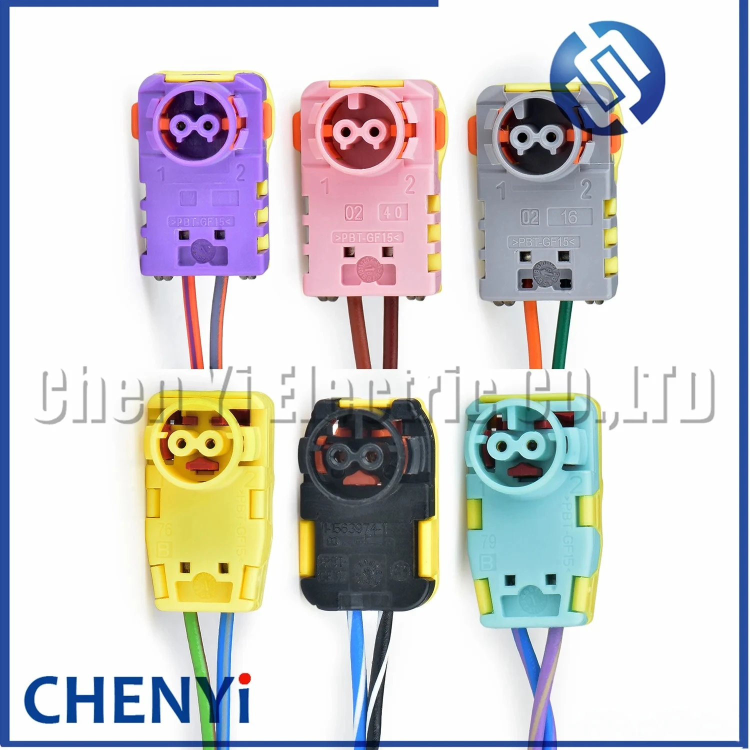 Conector automotivo de 2 pinos, plugue de fiação do sensor 1-1563974-1 com fios de 12-20cm.